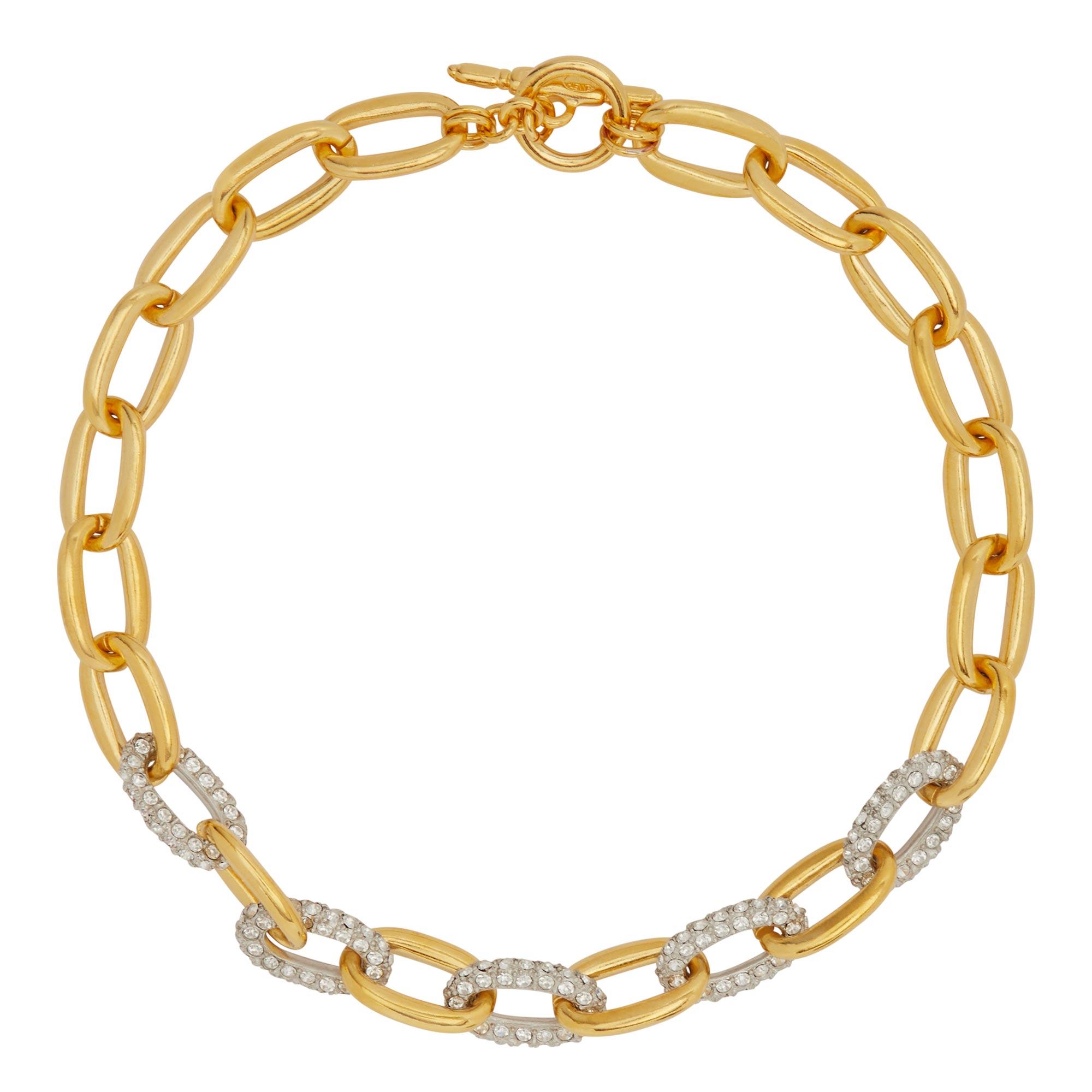 Crystal Gold Chain Necklace